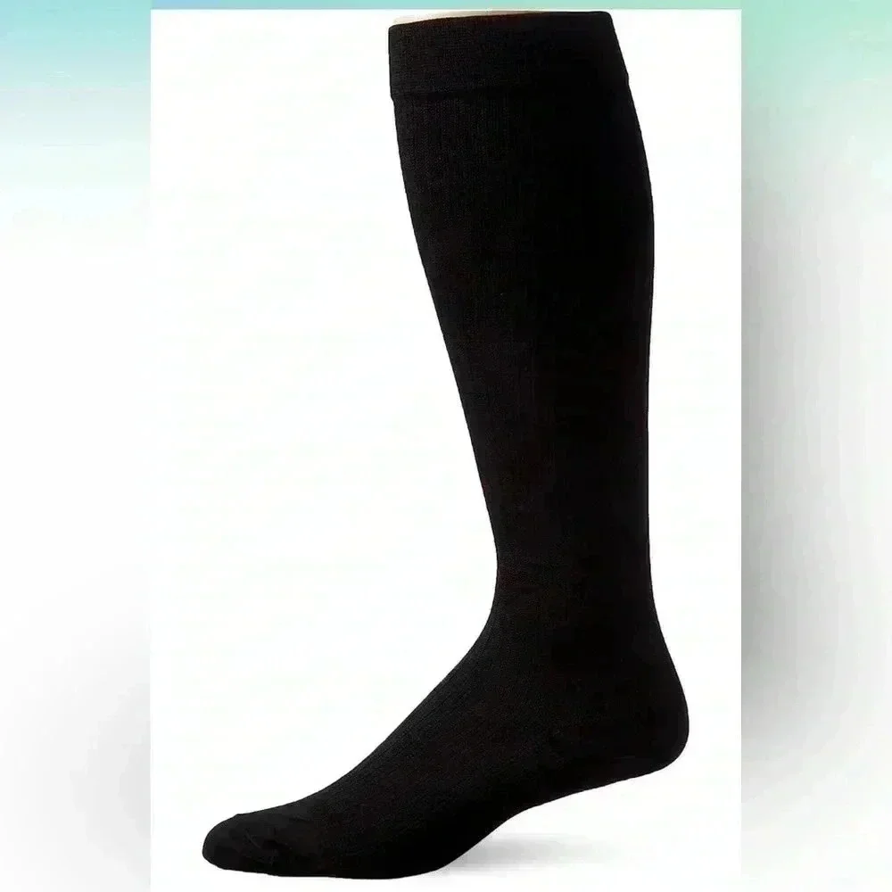 JOBST MENS MEDIUM COMPRESSION DRESS SOCKS CLOSED TOE BLACK NIB 20-30MMHG TRAVEL